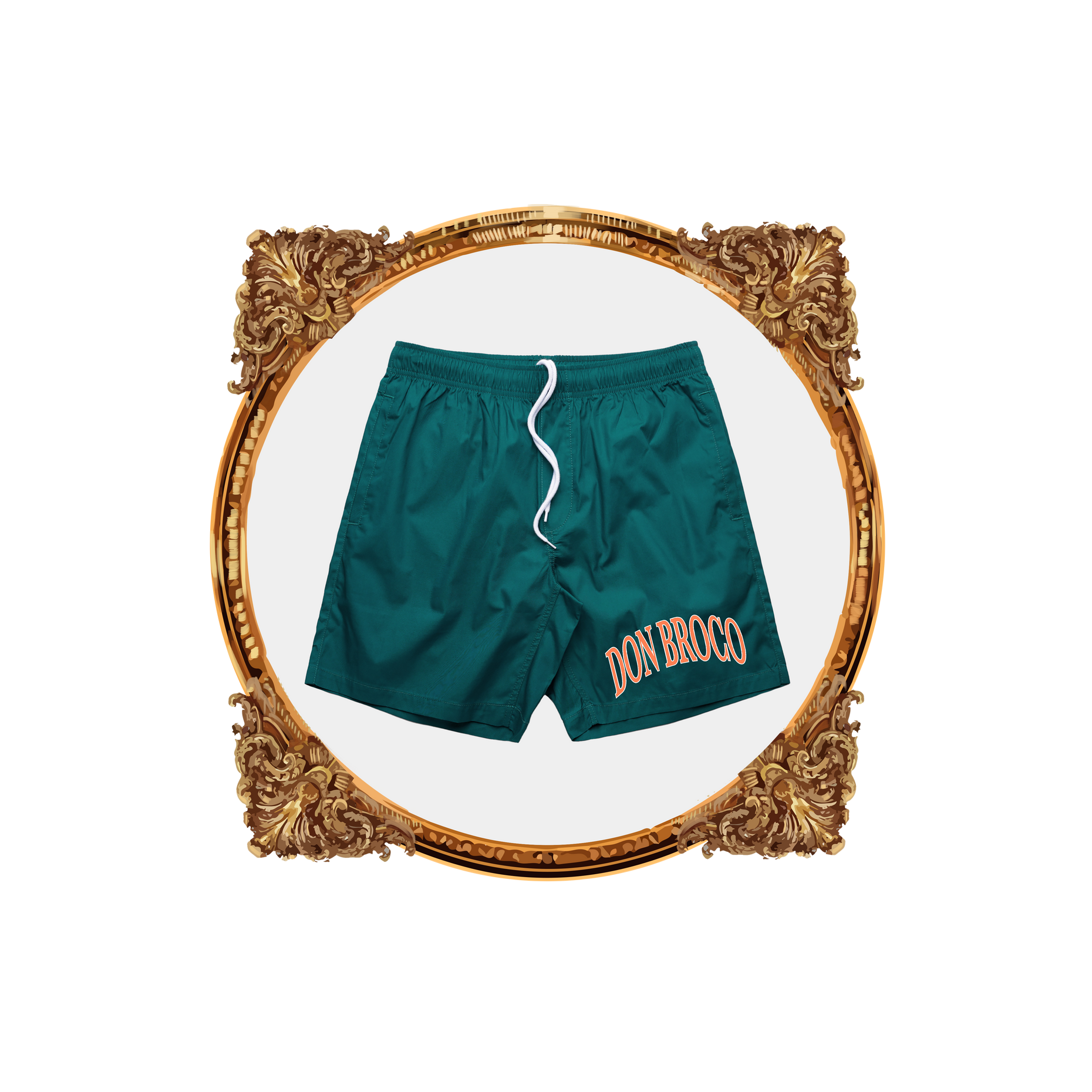 Green Logo Beach Shorts