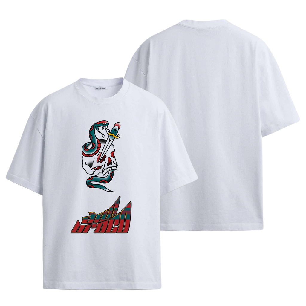 Skull Snake White T-Shirt