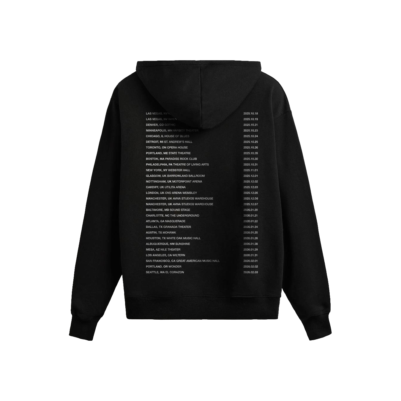 World Tour Black Hoodie